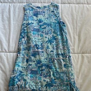 Adorable Blue Lilly Pulitzer Pattern Kids Dress Size 8
